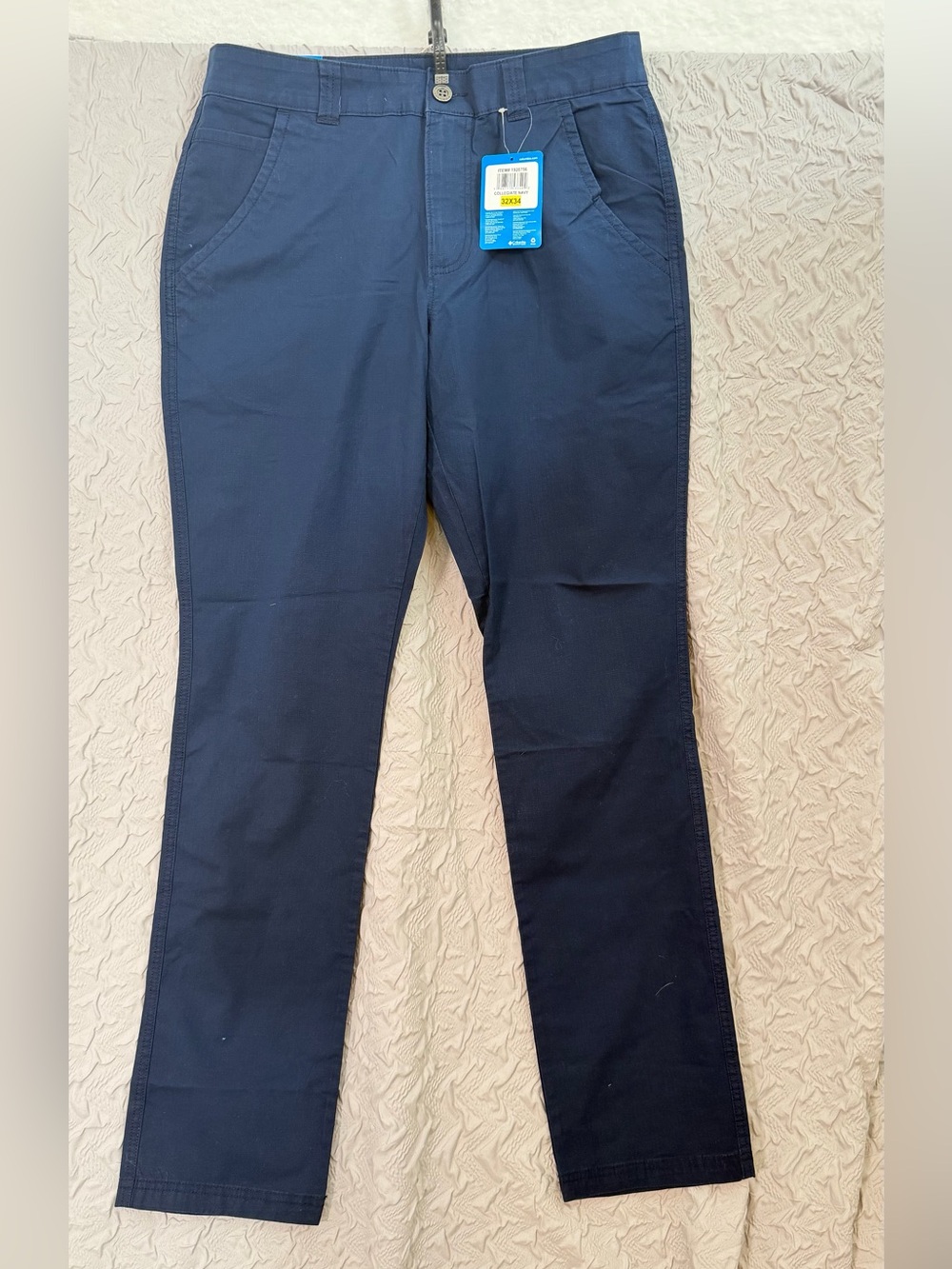 Columbia Active Fit Straight Leg Pants Mens 32W 34L Navy Blue NWT